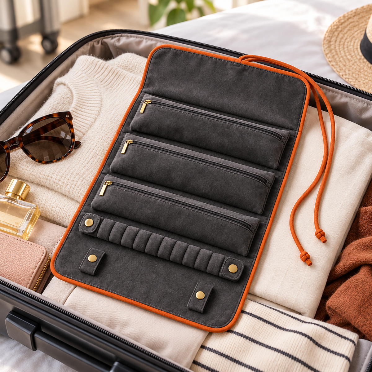Soft Travel Jewelry Roll — lifestyle